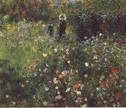 Woman with a Parasol in a Garden renoir